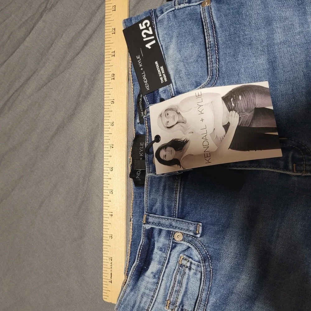 Kendall Kylie‎ juniors The Kontour High Rise Jeans Distressed Blue Size 1 new